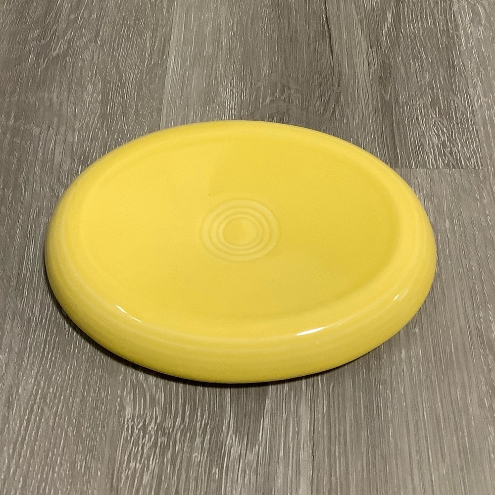 Fiestaware yellow oval shaped soap dish or spoon rest